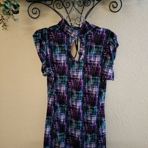 IZ Byer California Cowl Neck Gathered Blouse - Size Small